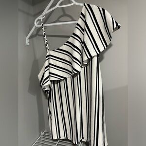 Striped one shoulder banana republic shirt